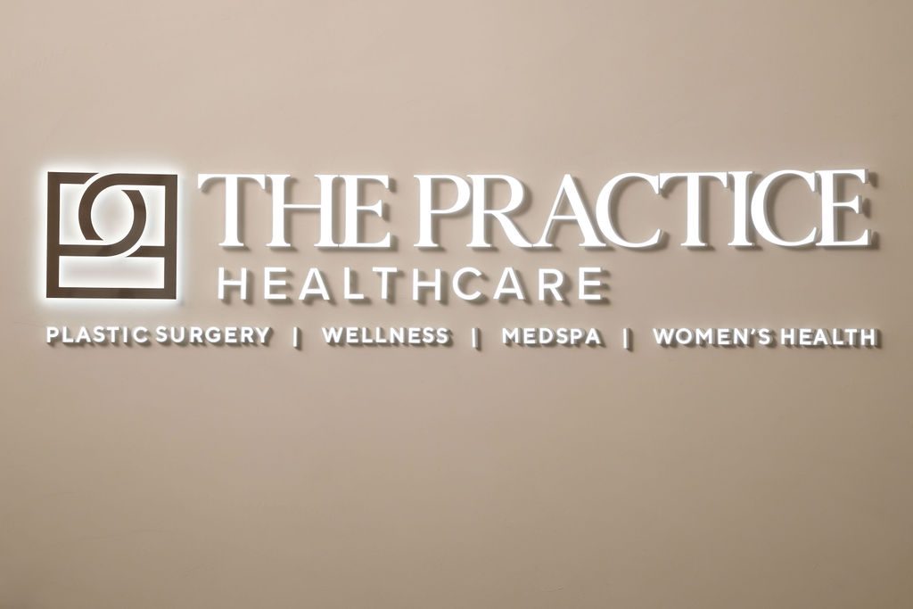 Entrance sign at The Practice Healthcare