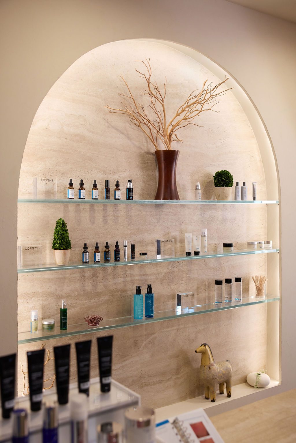 SkinCeuticals skincare display at The Practice